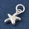 925 Sterling Silver Starfish Charms with Jump Rings STER-R013-01S-2