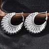 304 Stainless Steel Moon Hoop Earrings for Women EJEW-A125-29S-2