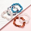 Chips Natural & Synthetic Gemstone Beaded Stretch Bracelets BJEW-JB01826-7