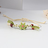 Adjustable Handmade Porcelain Flower Polyester Cord Braided Bead Bracelets for Women WG32CA4-03-1
