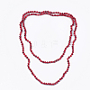 Synthetic Coral Beaded Two-Tiered  Necklaces NJEW-S414-27A-1