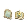 Natural Amazonite Stud Earrings EJEW-L228-07B-G-2