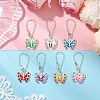 7Pcs 7 Colors Butterfly Alloy Rhinestone & Enamel Cup Charms HJEW-JM02864-2