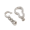 Brass Micro Pave Clear Cubic Zirconia Fold Over Clasps KK-U059-58P-2