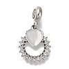 Rack Plating Alloy Crystal Rhinestone European Dangle Charms PALLOY-P307-11A-P-1