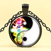 Feng Shui Glass Pendant Necklaces NJEW-D280-11B-1