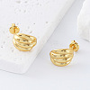 Pumpkin Stripe 304 Stainless Steel Stud Earrings for Women VG3470-4