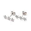 Non-Tarnish 304 Stainless Steel Star Stud Earrings for Women EJEW-C004-03P-1
