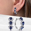 Teardrop Brass Micro Pave Cubic Zirconia Hoop Earrings FS-WG8AD95-01-1