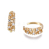 Brass Micro Pave Clear Cubic Zirconia Cuff Earrings Sets EJEW-I249-01G-3