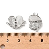 Brass Micro Pave Clear Cubic Zirconia Connector Charms KK-P260-19P-02-3