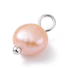 Natural Cultured Freshwater Pearl Charms X-PALLOY-JF01099-02-4