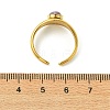 Natural Gemstone Sun 304 Stainless Steel Cuff Open Rings for Women RJEW-JR01065-6