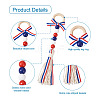 Crafans 4Pcs 2 Style Independence Day Theme Hemp Rope Tassels Pendant Decorations HJEW-CF0001-19-10