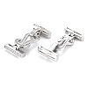 Brass Micro Pave Clear Cubic Zirconia Fold Over Clasps KK-S356-577-NF-3