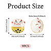 9Pcs Handmade Printed Porcelain Beads PORC-TADJ0001-01F-3