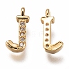 Brass Micro Pave Clear Cubic Zirconia Charms ZIRC-B002-39G-J-2