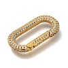 Rack Plating Brass Micro Pave Clear Cubic Zirconia Spring Ring Clasps KK-H512-04G-2