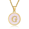 Natural Shell Initial Letter Pendant Necklace LE4192-9-1
