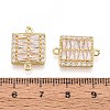 Brass Pave Clear Cubic Zirconia Connector Charms KK-N284-06G-3
