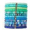 12Pcs 12 Color Polymer Clay Heishi Surfer Stretch Bracelets Set with Plastic Beaded BJEW-JB09547-1