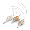 Electroplate Spiral Shell Pendant Necklaces and Dangle Earrings Jewelry Sets SJEW-JS01007-04-1