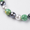 Synthetic Hematite Beads Stretch Bracelets BJEW-I241-26G-2