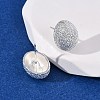 Brass Textured Stud Earrings EJEW-A143-02E-S-3