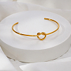 304 Stainless Steel Heart Knot Open Cuff Bangles for Women PA0211-2