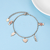 Elegant Stainless Steel Cable Chain Charm Bracelets WW7274-1