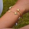 304 Stainless Steel Cuff Bangles for Women BJEW-B151-01G-1