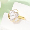 Adjustable Brass Micro Pave Cubic Zirconia Enamel Finger Rings CU-CBABA66-01B-G-3