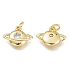 Brass Micro Pave Clear Cubic Zirconia Charms KK-M206-48G-2
