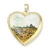 Printed Brass Locket Pendants KK-CBA9B3D-01G-05-1