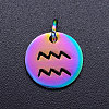 Rainbow Color Ion Plating(IP) 201 Stainless Steel Charms STAS-Q201-JN166-11-1