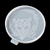 Flat Round with Owl & Flower DIY Cup Mat Silicone Molds LS-SIL-F007-06A-3