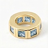 Brass Micro Pave Light Blue Cubic Zirconia European Beads CU-CBA389D-06G-1