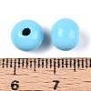 Spray Painted Round Natural Schima Wood Beads WOOD-A018-8mm-09-3