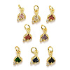 Rack Plating Brass Micro Pave Cubic Zirconia Charms KK-F832-01-G-1