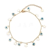 Brass Curb Chain Pendant Necklace & Charm Bracelets & Anklets Jewelry Sets SJEW-JS01182-6