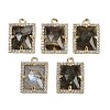 Natural Mixed Gemstone Faceted Rectangle Pendants G-I375-05G-2