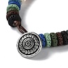 Dyed Natural Lava Rock Disc Beaded Bracelet BJEW-Z020-01B-AS-2