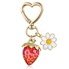 Acrylic Strawberry Pendant Decoration HJEW-SW00120-01-1