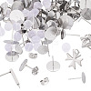 100Pcs Mixed Shapes 304 Stainless Steel Stud Earring Settings & Findings STAS-TA0005-88-3