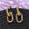 304 Stainless Steel Oval Dangle Stud Earrings X-EJEW-L304-04G-2