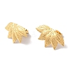 Textured Leaf Ion Plating(IP) 304 Stainless Steel Stud Earrings for Women EJEW-L287-033G-1