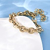 304 Stainless Steel Oval Link Chain Bracelets for Women BJEW-Z128-01G-02-3