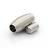 304 Stainless Steel Matte Surface Magnetic Clasps with Glue-in Ends STAS-O042-C-12-1