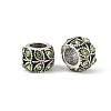 Antique Silver Plated Alloy Rhinestone Large Hole European Beads MPDL-R041-02D-1