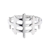 Non-Tarnish 304 Stainless Steel Hollow Out Rectangle Adjustable Ring for Women RJEW-I097-04P-2